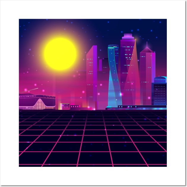 Synth City Wall Art by edmproject